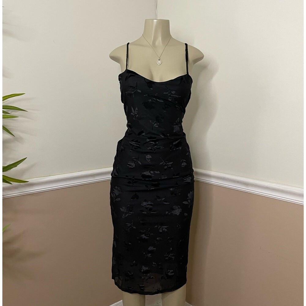 Madden Girl Women's Velvet Burnout Midi Slip Dress